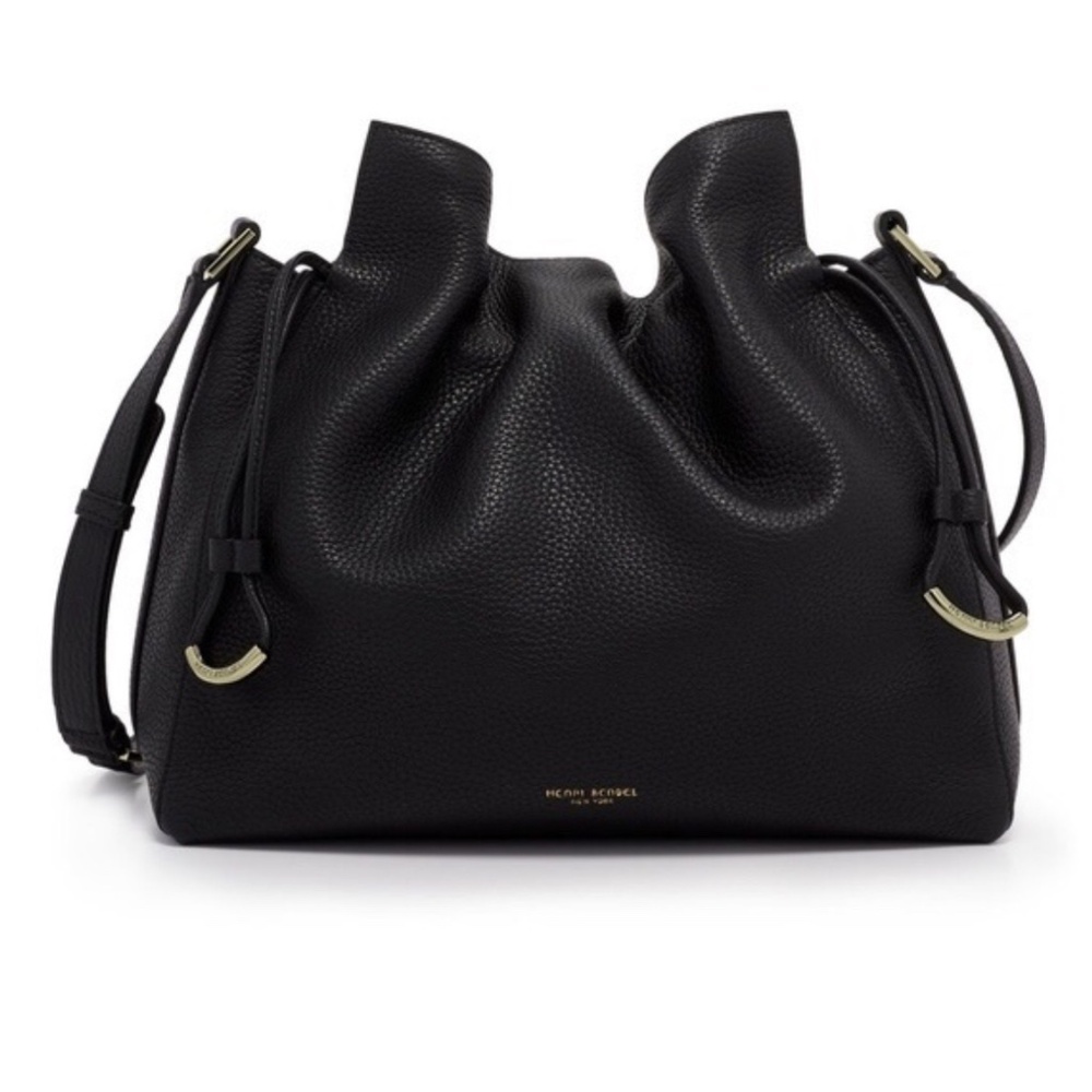 HENRI BENDEL BUCKET BAG BLACK PEBBLED NWT